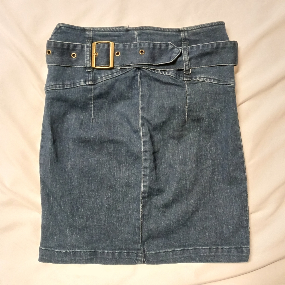 NWT Free People Livin It Up Denim Pencil Skirt Size 4
